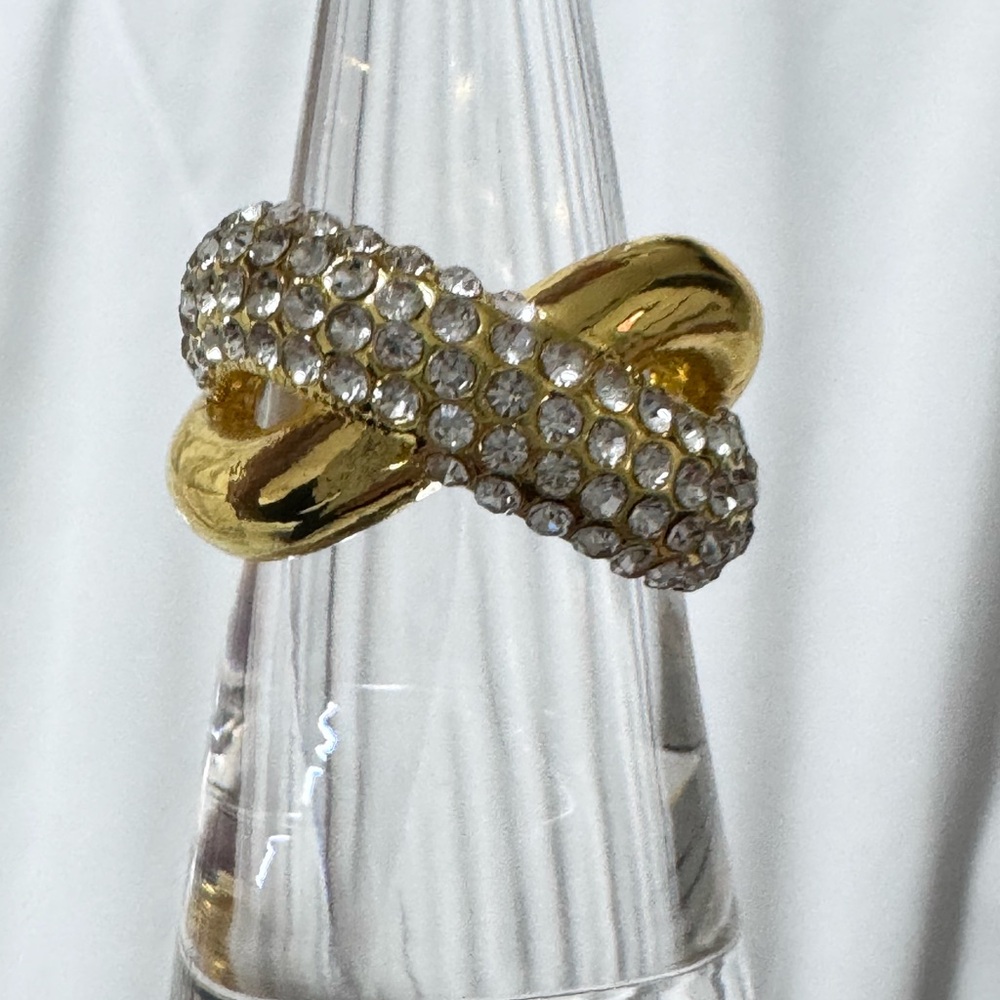Gold and Silver Crystal Encrusted Ring